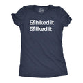 Hiked Liked Funny Outdoors Hiking Nature Lovers Funny Cute Slimming Top Comfortable Navy T-Shirts