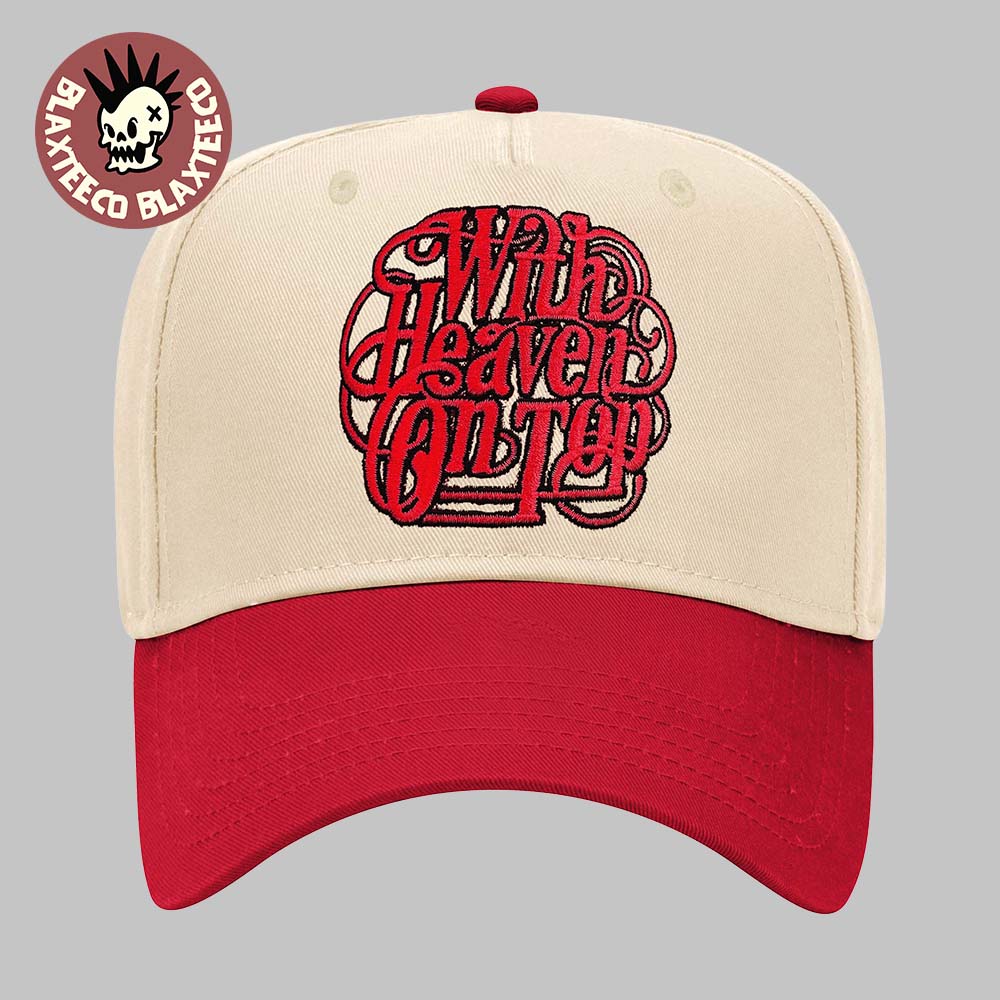 Zach Bryan With Heaven On Top 2026 Tour Merch Logo Red Cap Hat Snapback