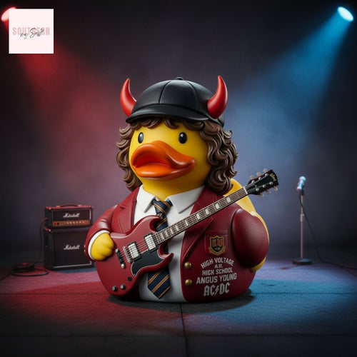 ACDC Angus Young High Voltage Devil Horns Rubber Duck