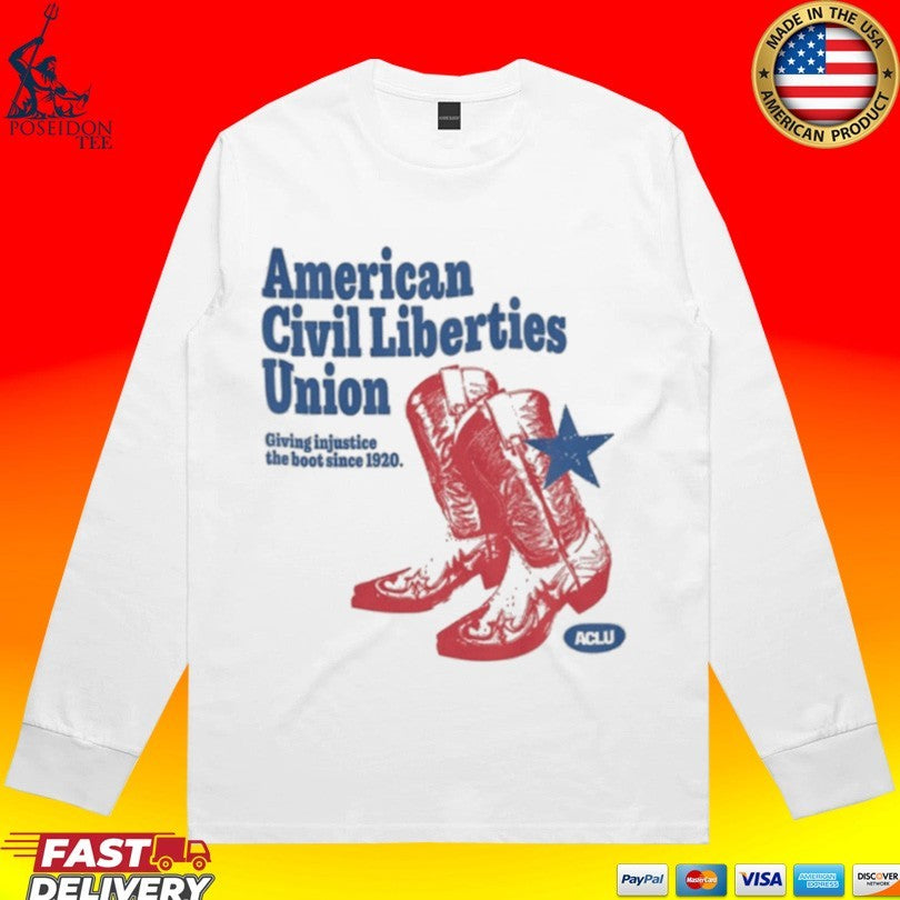 Aclu American Civil Liberties Union Cowboy Boot T-shirt