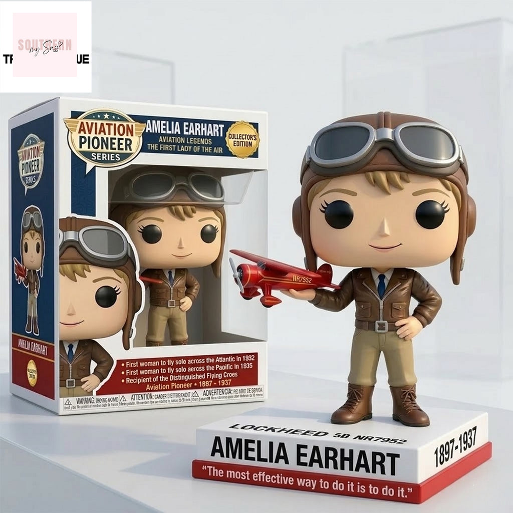 Amelia Earhart Aviation Pioneer Pop Figure Doll