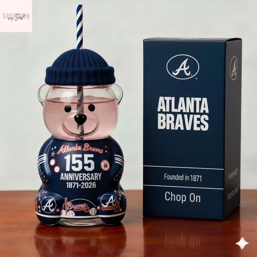 Atlanta Braves Bear Glass Cup