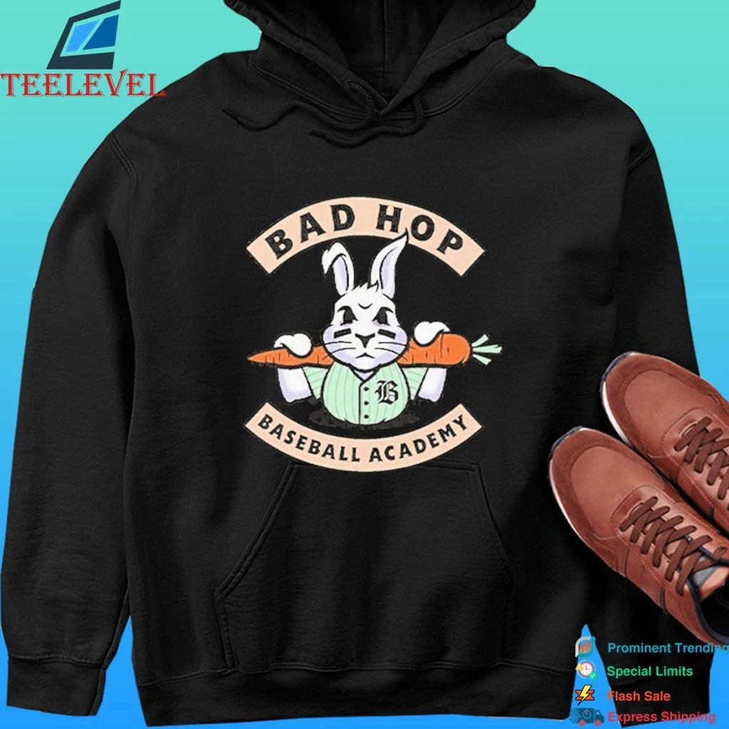 Bad Hop Baseball Academy Angry Bunny Mascot Sports Shirt
