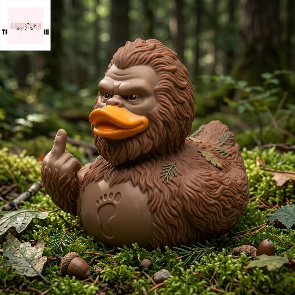 Bigfoot Middle Finger Legendary Sasquatch Collectible Rubber Duck