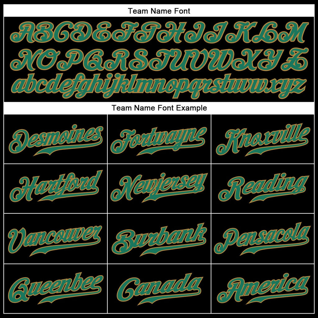 Custom Black Kelly Green Pinstripe Kelly Green-Old Gold Authentic Baseball Jersey