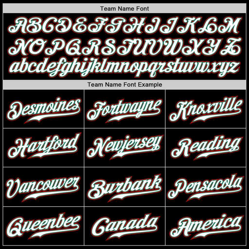 Custom Black Kelly Green-Red Authentic Mexico Two Tone Baseball Jersey