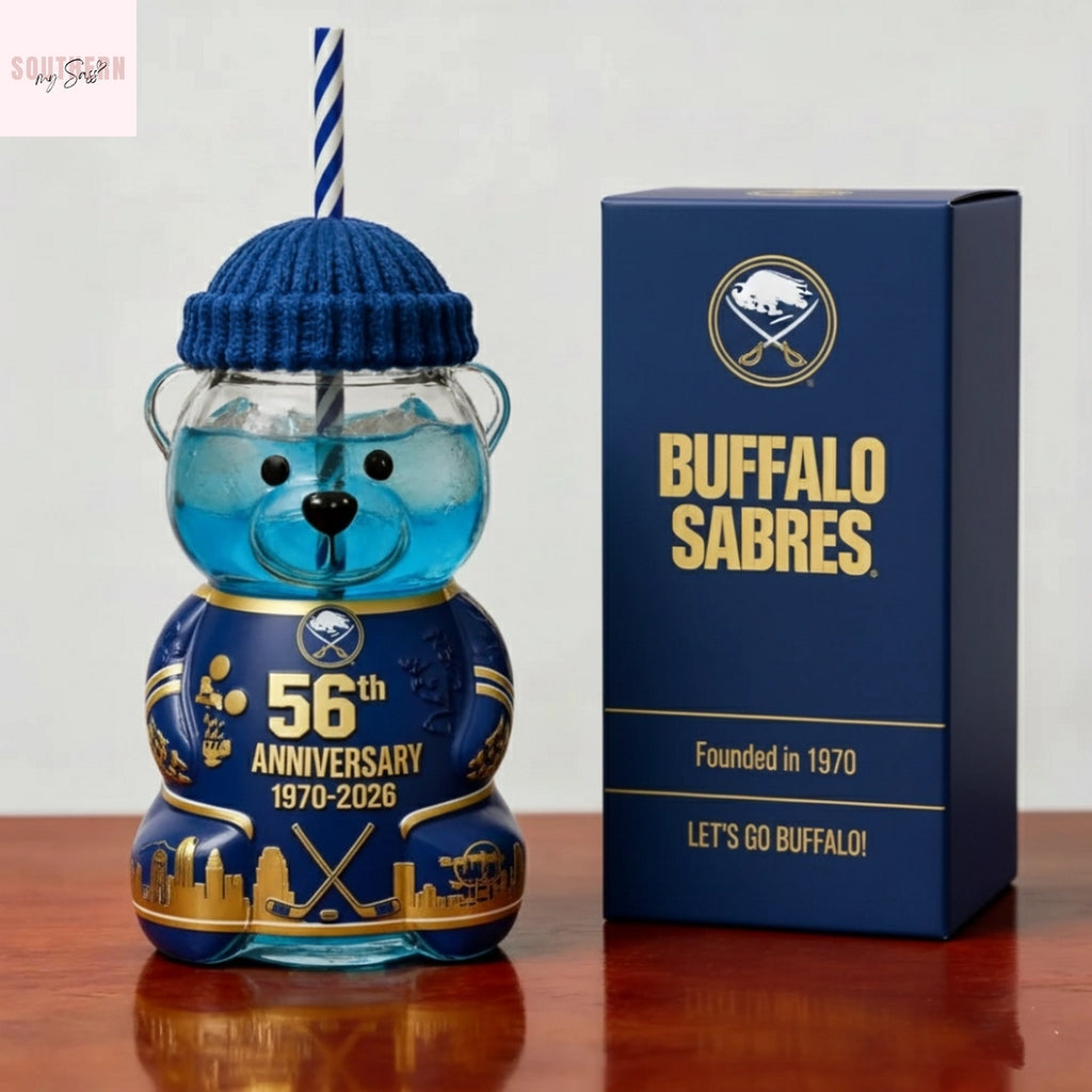Buffalo Sabres 56th Anniversary Bear Glass Cup