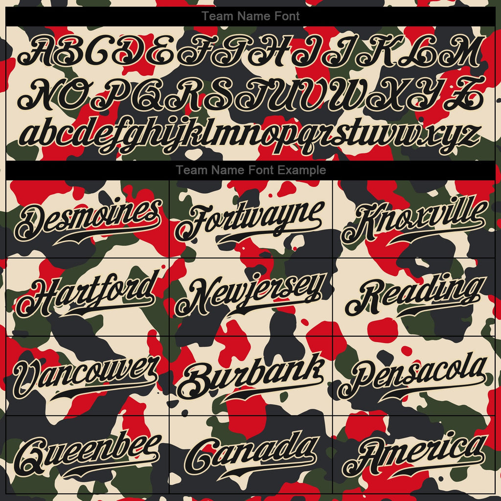 Custom Camo Black-Cream 3D Authentic Salute To Service Baseball Jersey