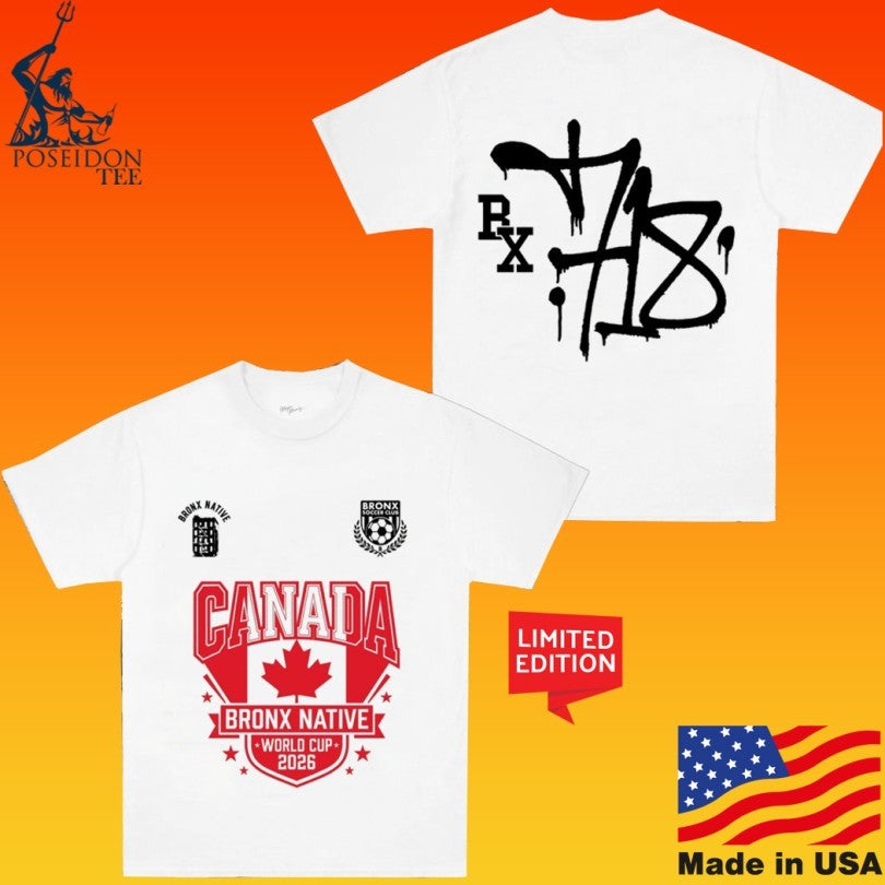 Canada X Bronx Native Soccer Club Contrast Striped Lapel Collar T-shirt