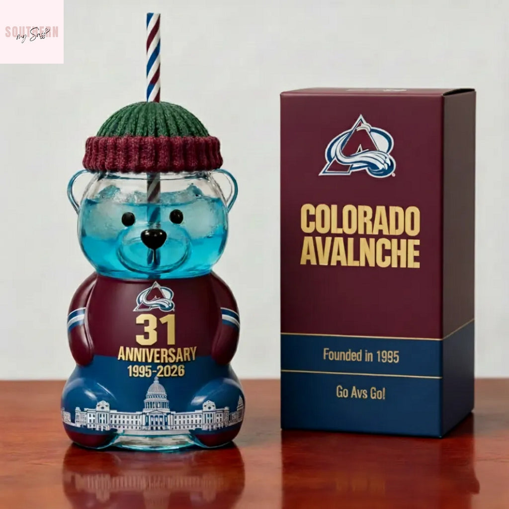 Colorado Avalanche 31st Anniversary 1995-2026 Bear Glass Cup