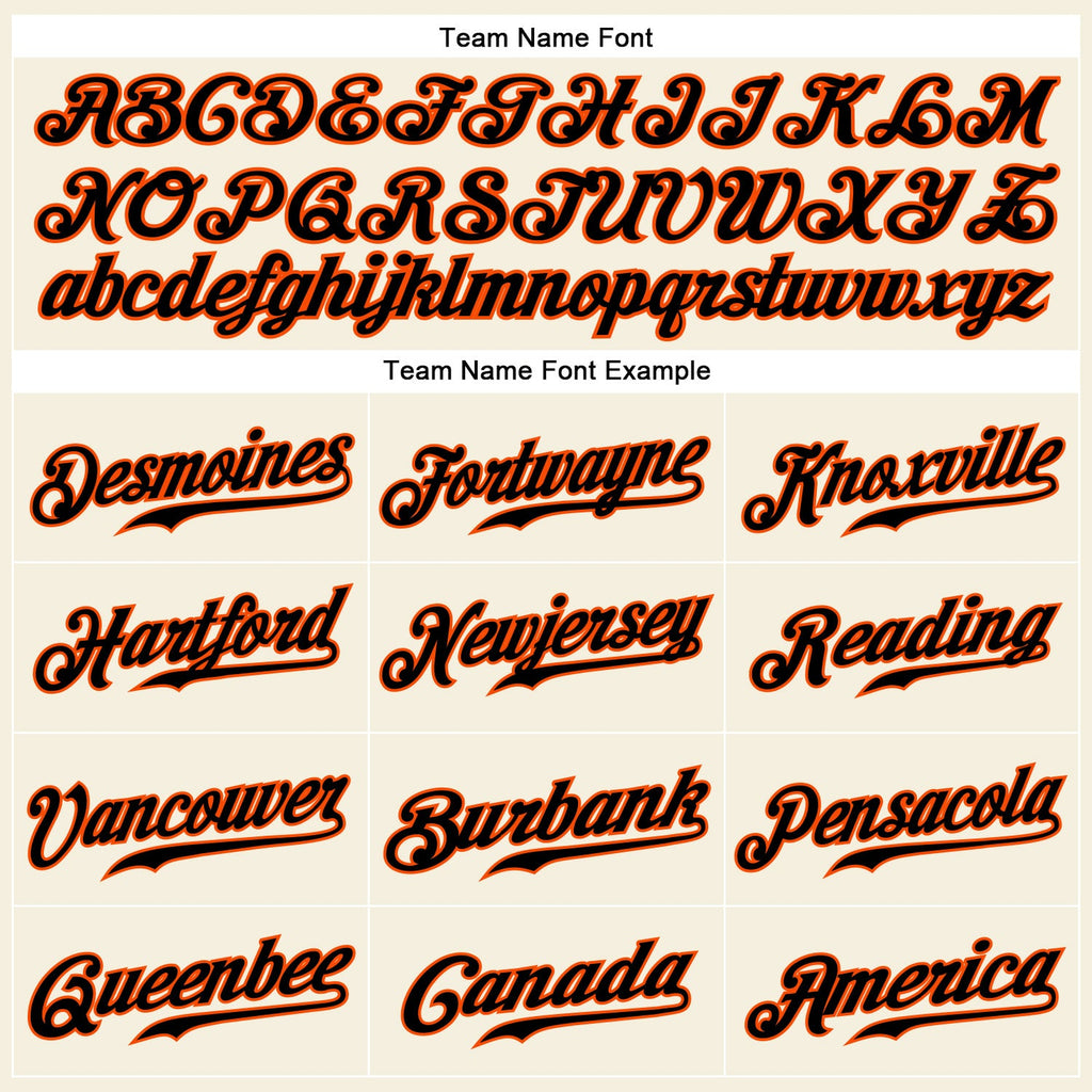 Custom Cream Black Pinstripe Black-Orange Authentic Baseball Jersey