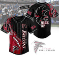 Custom Atlanta Falcons Rise Up Baseball Jersey For Kids And Adults