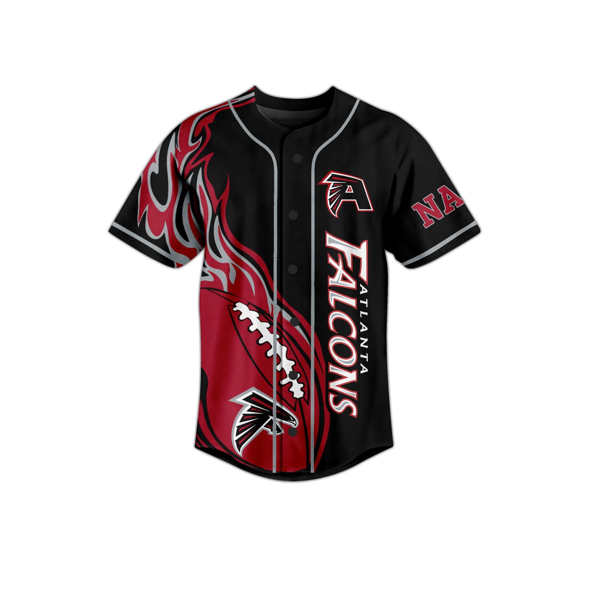 Custom Atlanta Falcons Rise Up Baseball Jersey For Kids And Adults