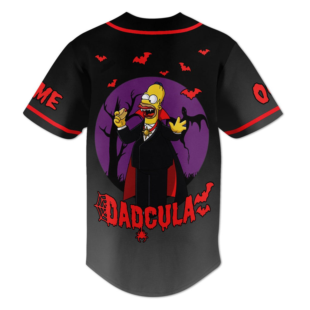 Custom Homer Simpson Dadcula Halloween Edition Baseball Jersey