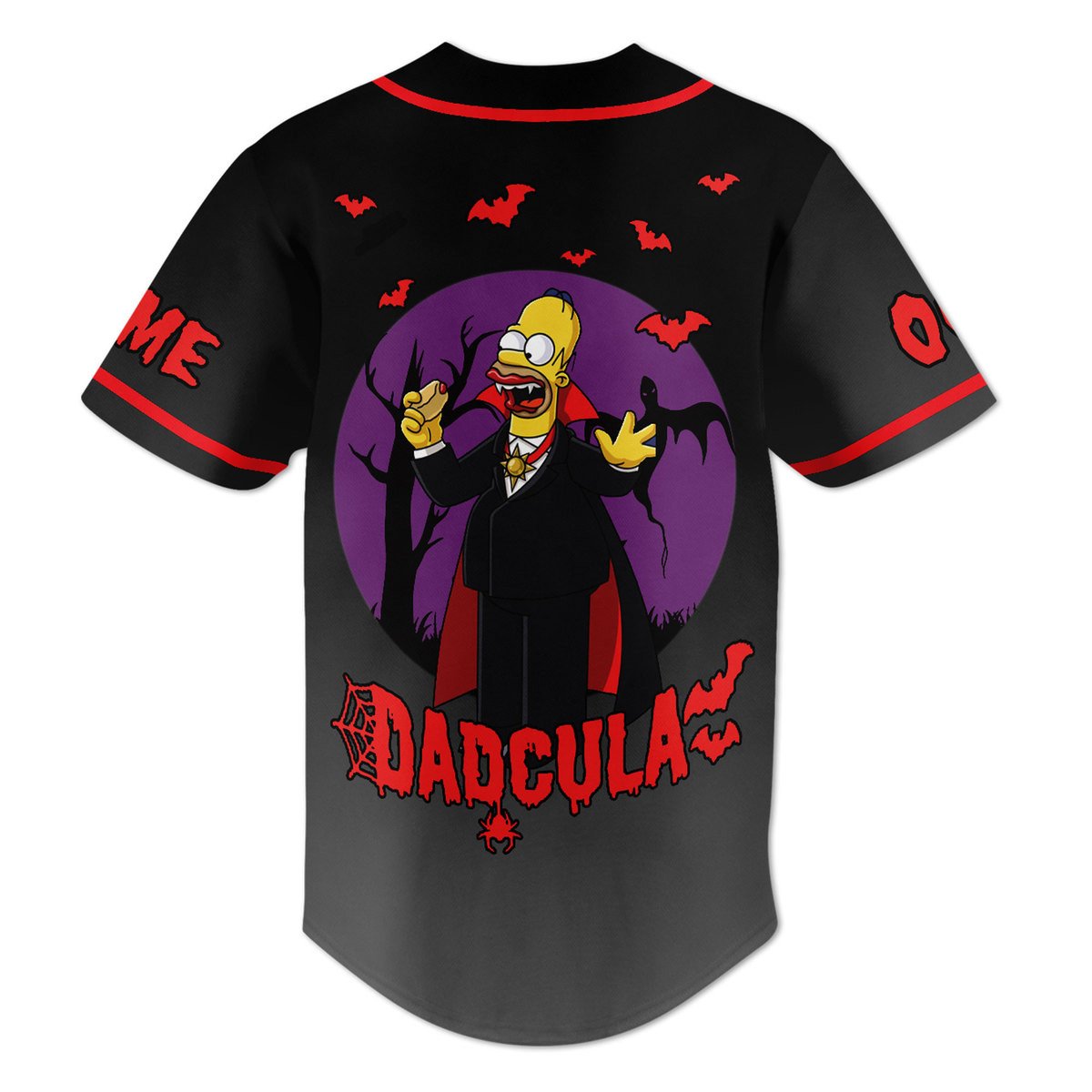 Custom Homer Simpson Dadcula Halloween Edition Baseball Jersey