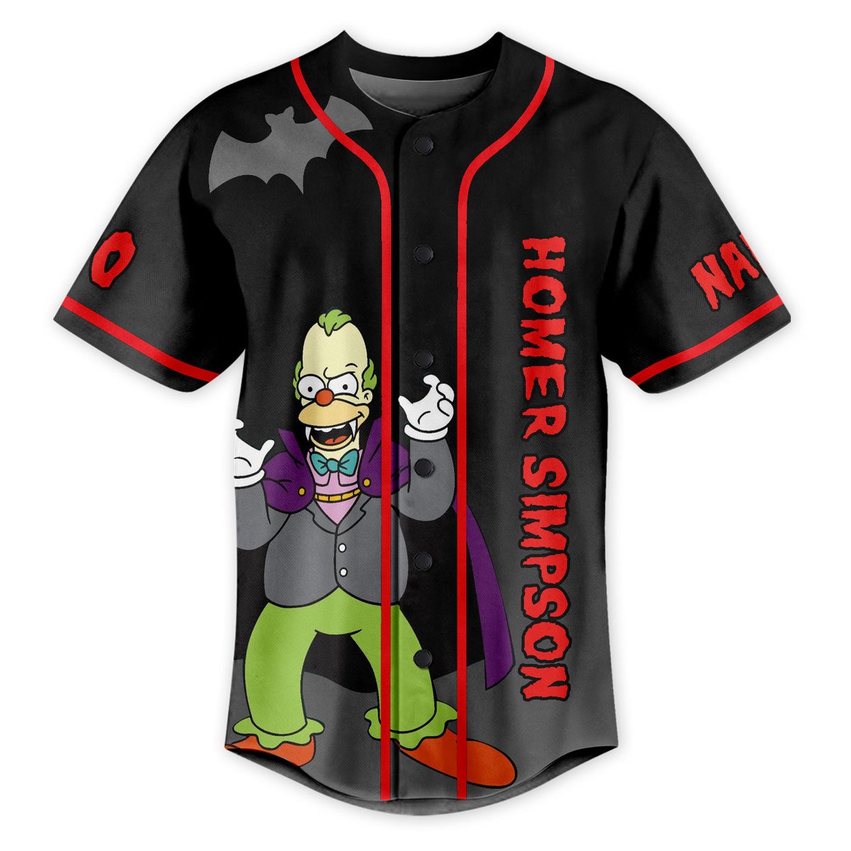 Custom Homer Simpson Dadcula Halloween Edition Baseball Jersey