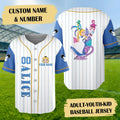 Custom Name And Number Alice The Wonderland White Blue Baseball Jersey