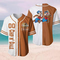 Custom Name And Number Chip And Dale Brown And White Baseball Jersey