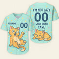 Custom Name And Number Cute Cat Blue Baseball Jersey
