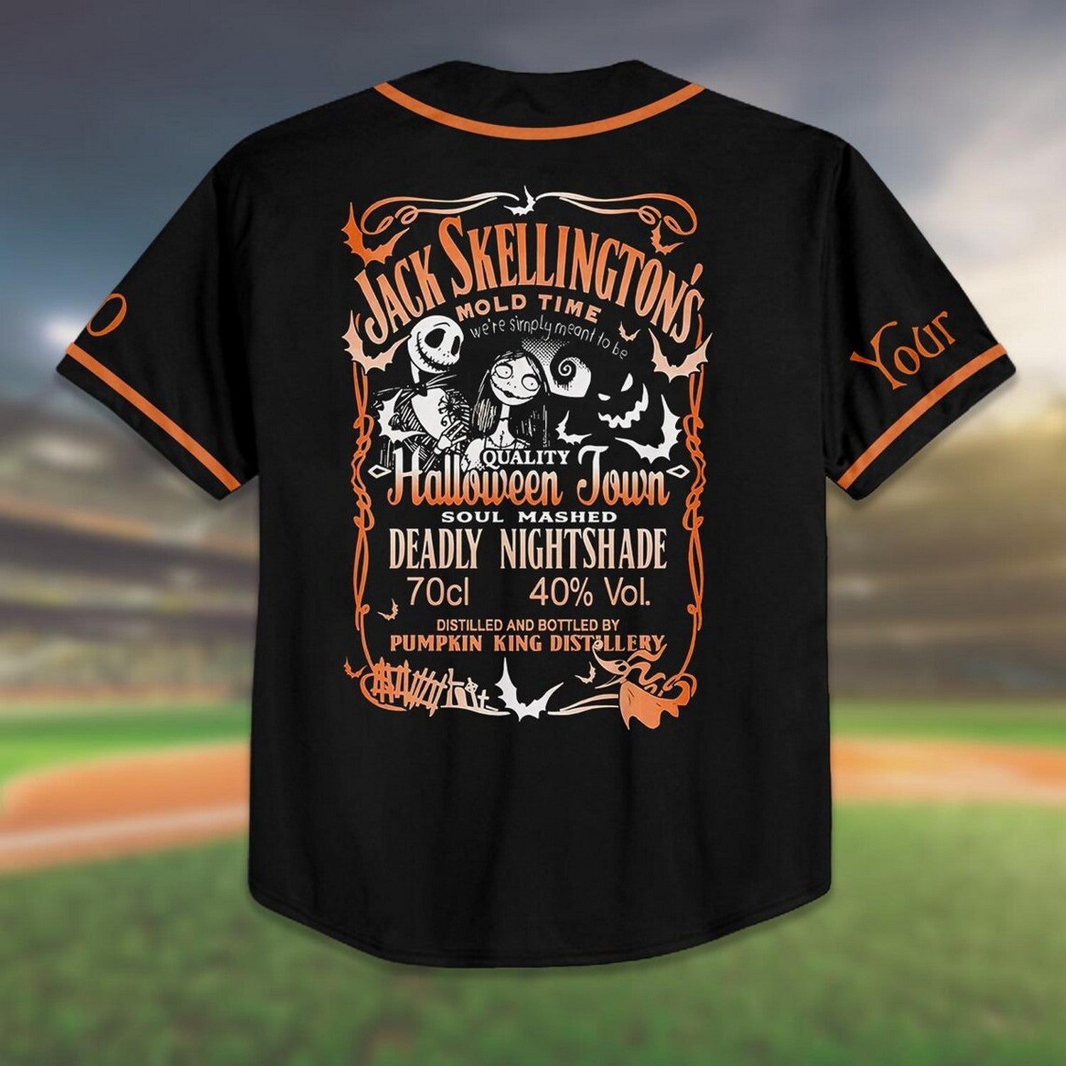 Custom Name And Number Friends Nightmare Halloween Black Baseball Jersey