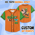 Custom Name And Number Goofy Dog Collection Green Orange Baseball Jersey