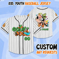 Custom Name And Number Goofy Dog Collection Striped White Baseball Jersey