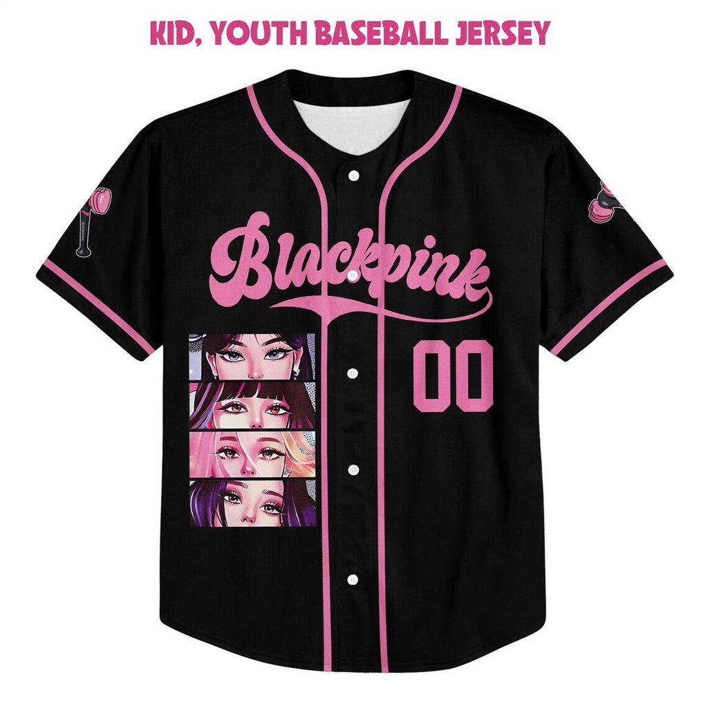 Custom Name And Number Kpop Blackpink Black Baseball Jerrsey
