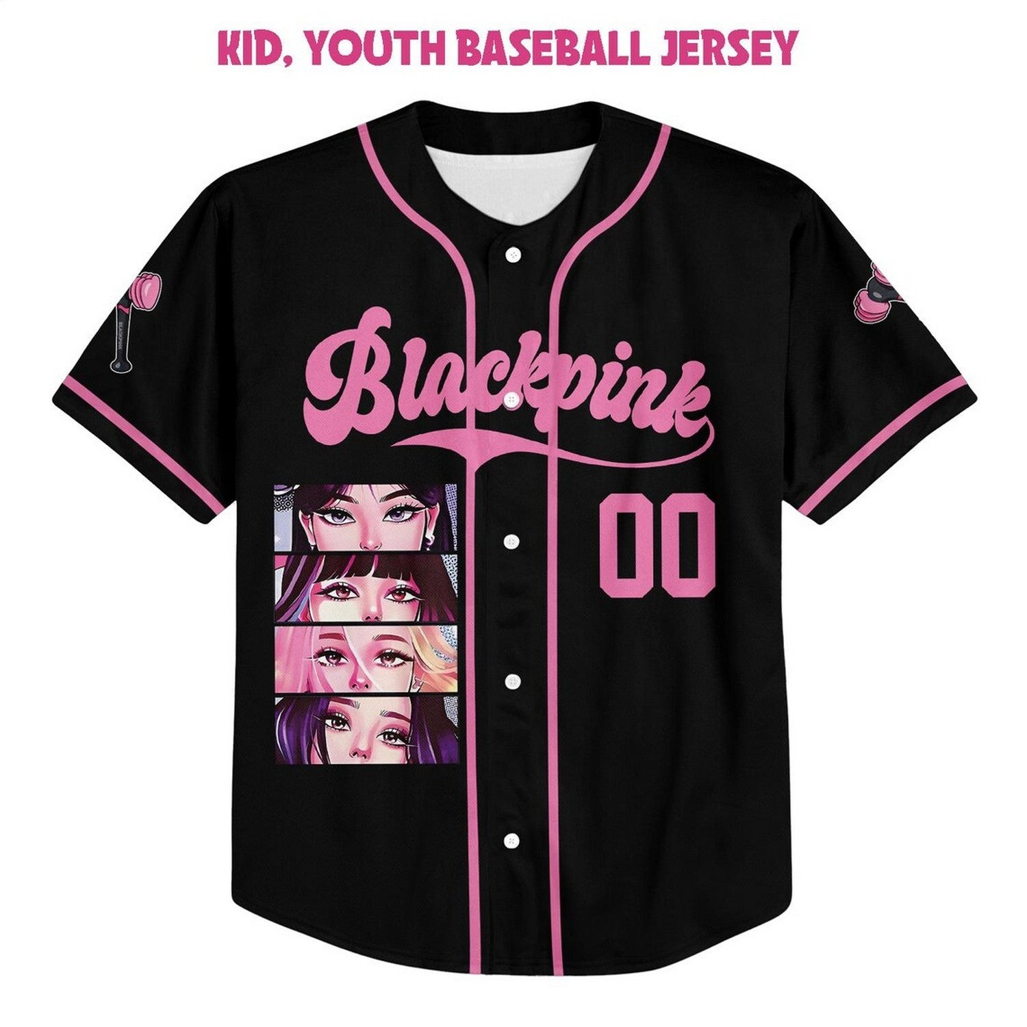 Custom Name And Number Kpop Blackpink Black Baseball Jerrsey