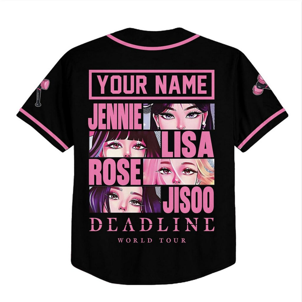 Custom Name And Number Kpop Blackpink Black Baseball Jerrsey