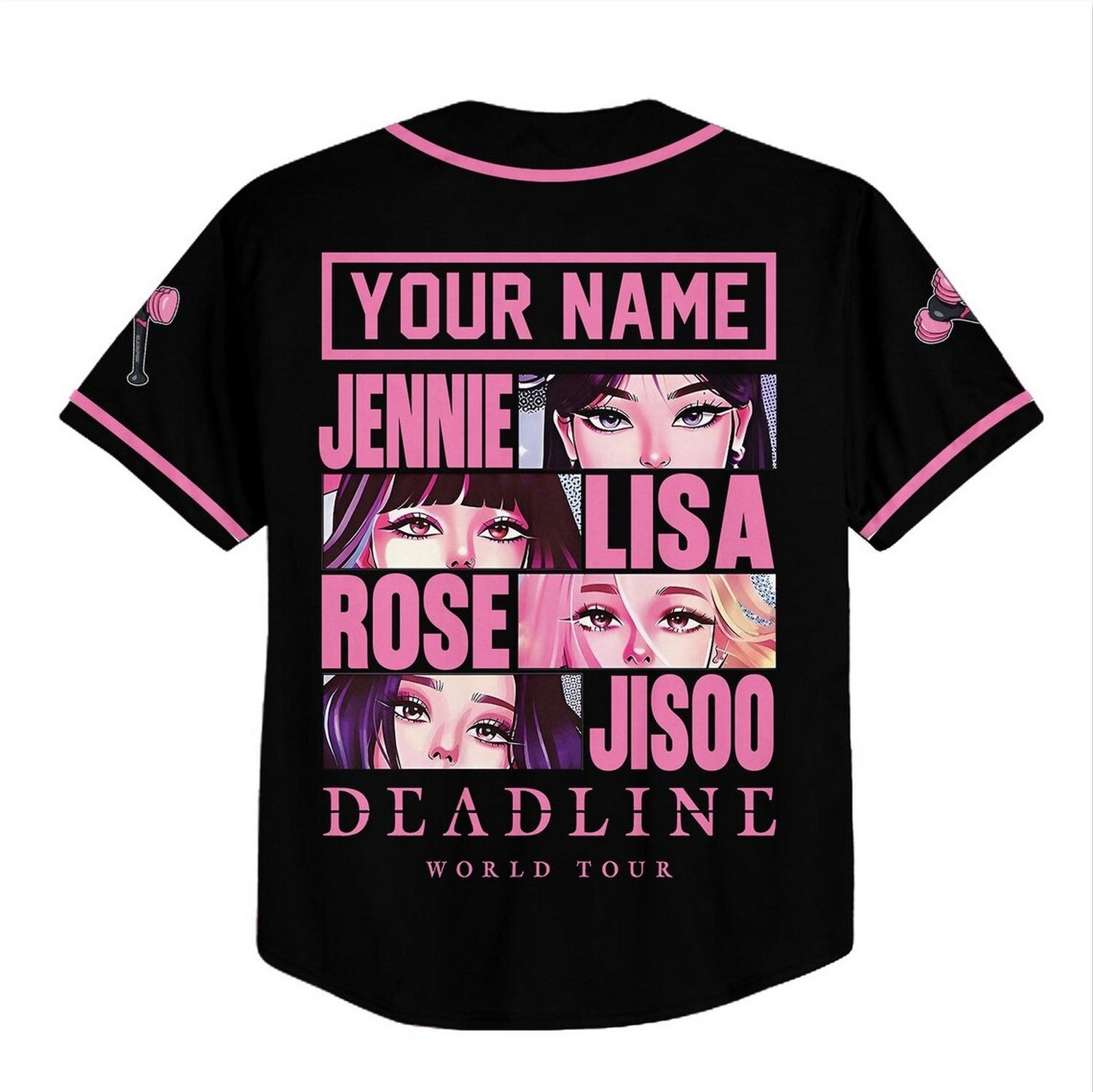 Custom Name And Number Kpop Blackpink Black Baseball Jerrsey