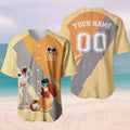 Custom Name And Number Lady And The Tramp Yellow Orange Baseball Jersey