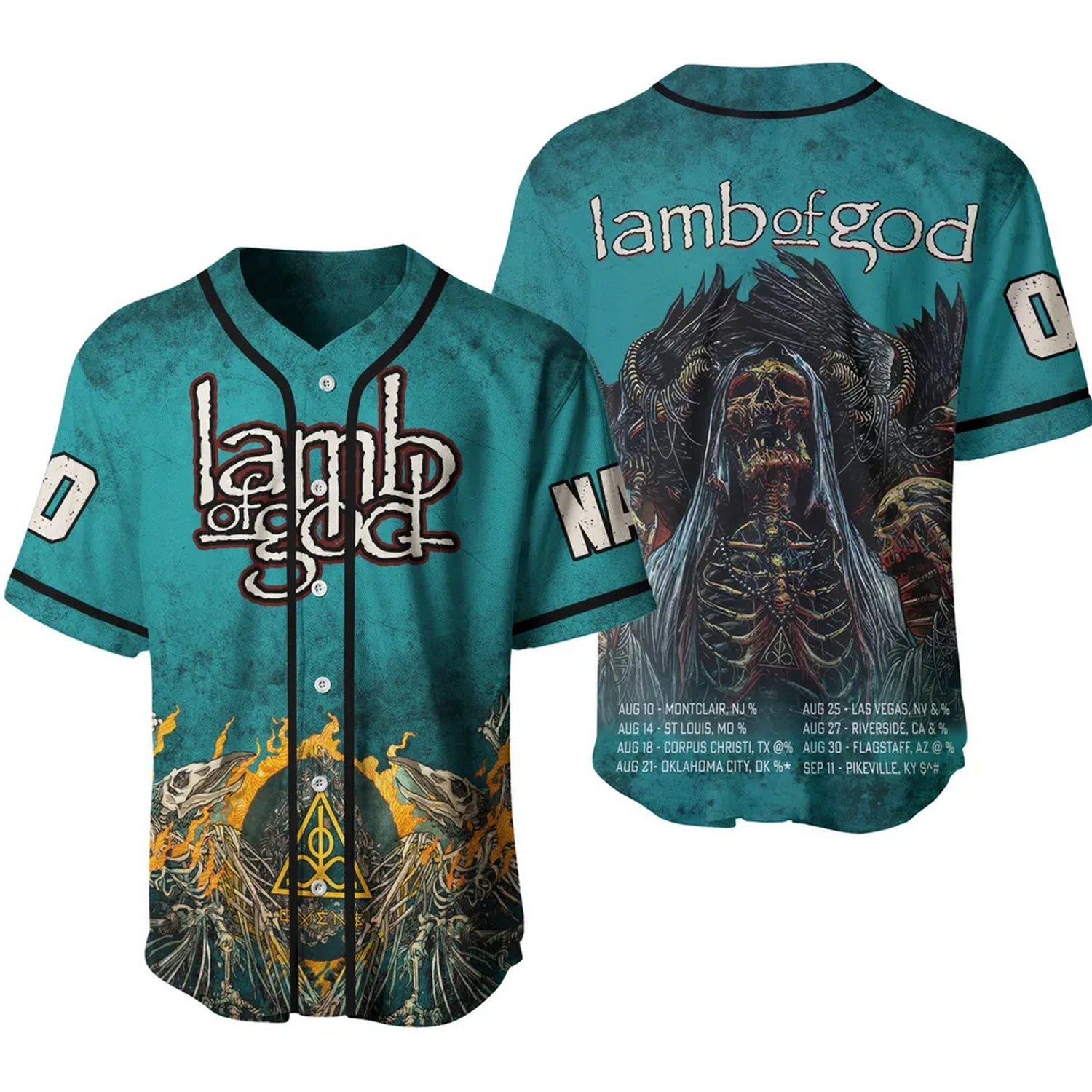 Custom Name And Number Lamb Of God Baseball Jersey