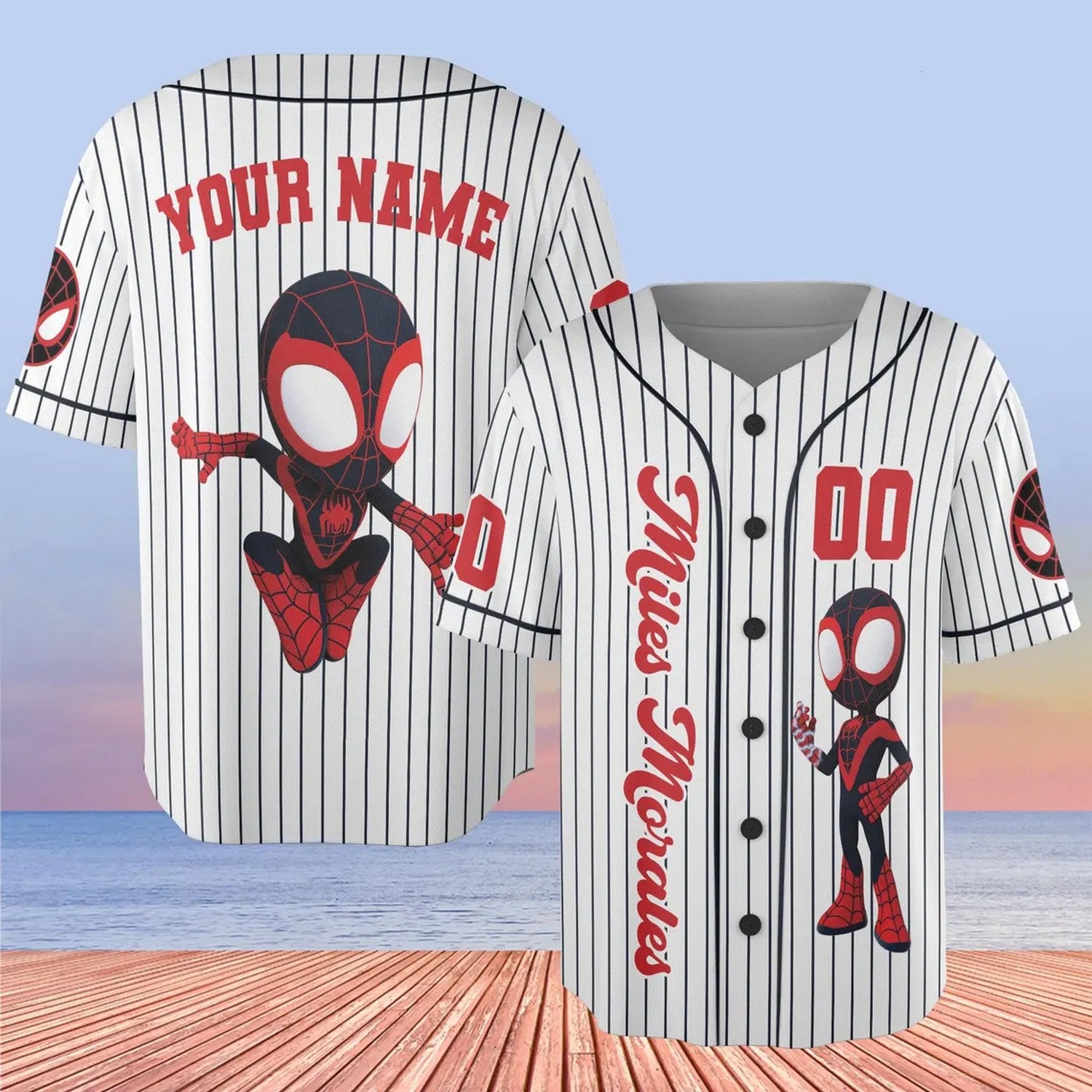 Custom Name And Number Miles Morales Spiderman Baseball Jersey