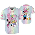 Custom Name And Number Minnie And Daisy Bestie Pastel Baseball Jersey