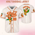 Custom Name And Number Orange Bird Striped White Baseball Jersey