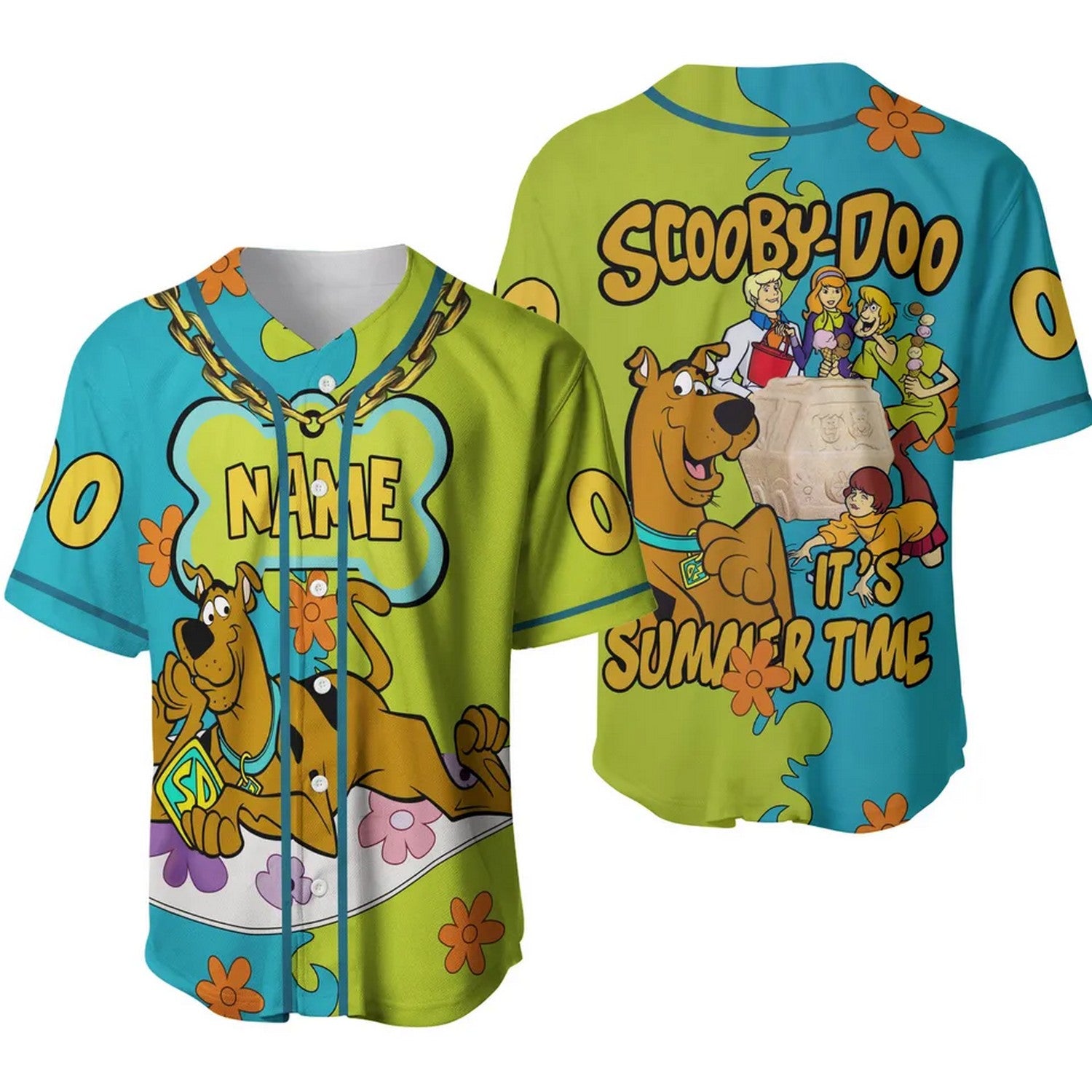 Custom Name And Number  Scooby Doo And Friends Baseball Jersey