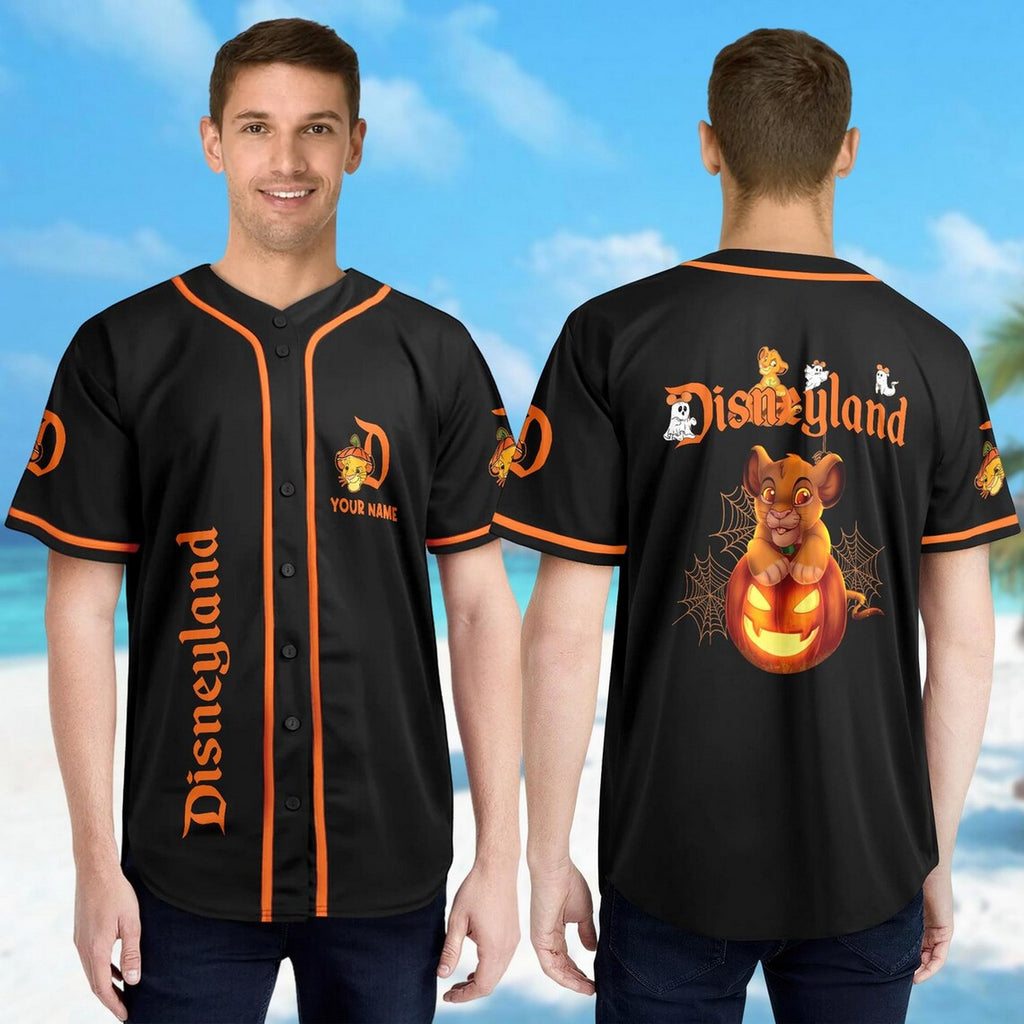 Custom Name And Number Simba Halloween Black Baseball Jersey