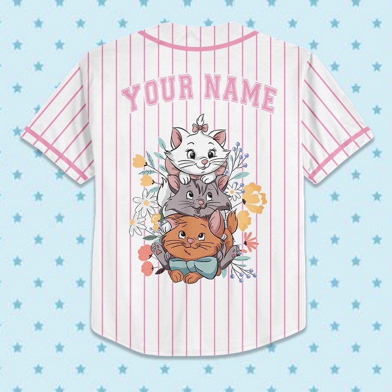 Custom Name And Number The Aristocats Stripes White Baseball Jersey