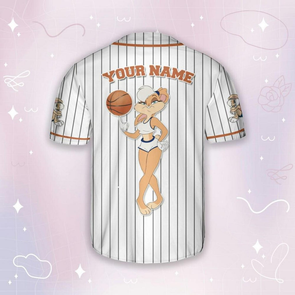 Custom Name Bunny Lola Jersey Orange White Baseball Jersey