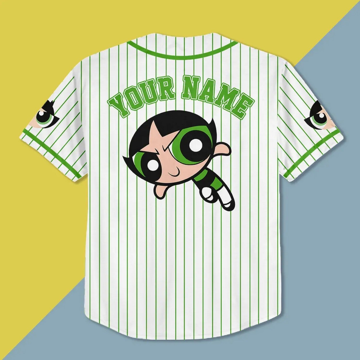 Custom Name Buttercup Funny Powerpuff Girls 90s White Baseball Jersey