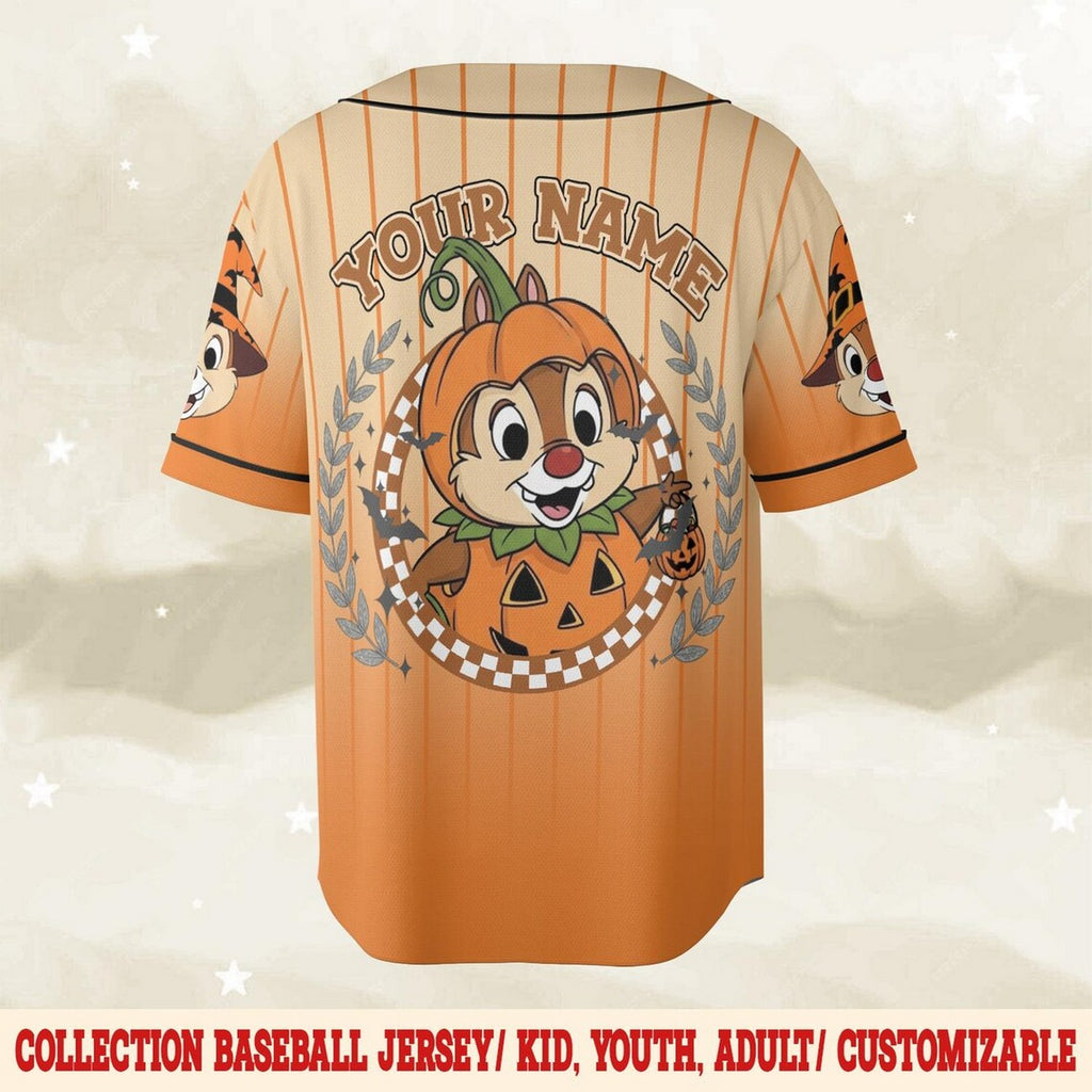 Custom Name Chip And Dale Halloween Baseball Jersey