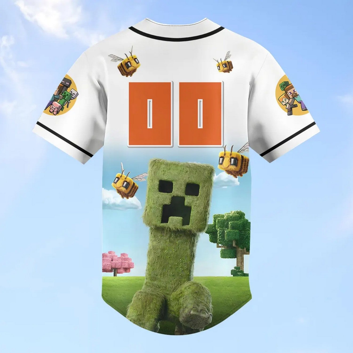 Custom Name Creeper Minercraft Baseball Jersey