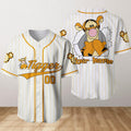 Custom Name Cute Tigger Stripes White Baseball Jersey