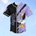 Custom Name Daisy Duck Black Purple Baseball Jersey