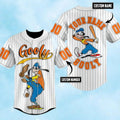 Custom Name Funny Goofy Black Vertical Baseball Jersey