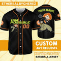 Custom Name Kim Possible Orange Black Baseball Jersey