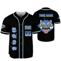 Custom Name Kpop Demon Hunter Blue Cats Black Baseball Jersey