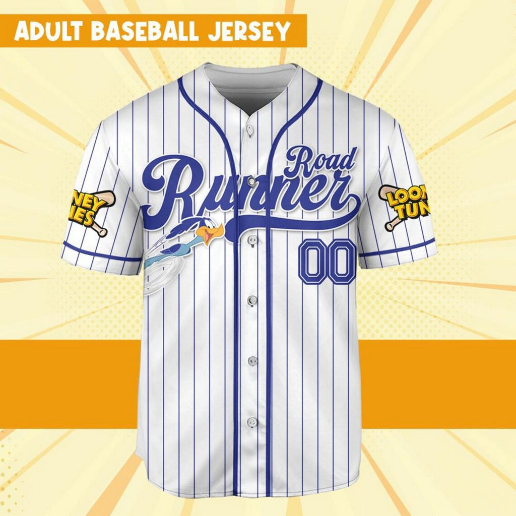 Custom Name Looney Road Runner Simple Baseball Jersey