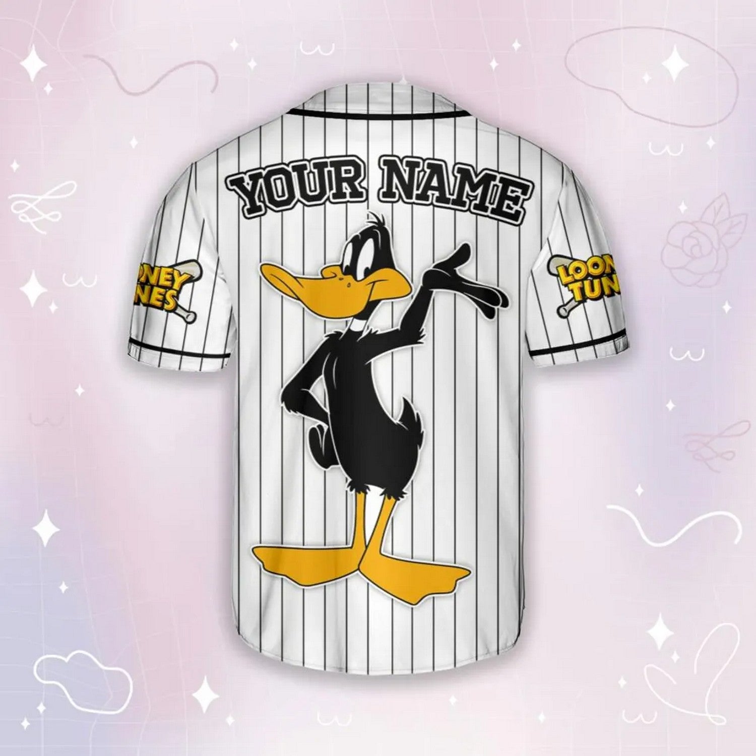 Custom Name Looney Tune Daffy Duck Simple Baseball Jersey