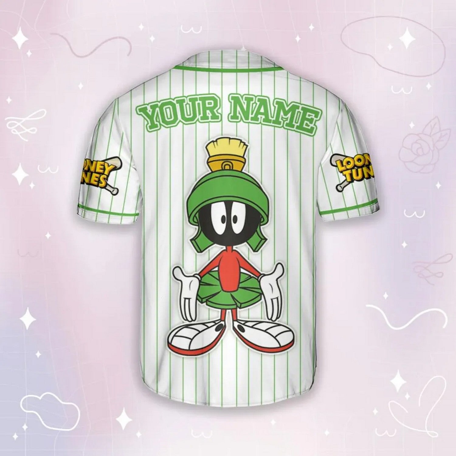 Custom Name Looney Tune Marvin The Martian Simple Baseball Jersey